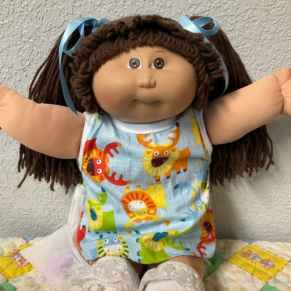 Vintage Cabbage Patch Kid Girl Second Edition Hong Kong Brown Hair Head Mold #1